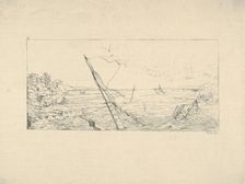 Stone Blockade off Charleston, South Carolina (from Confederate War Etchings), 1861-63. Creator: Adalbert John Volck