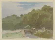 Stone bridge over a river at the edge of the forest, c1864. Creator: Carl Theodor Reiffenstein