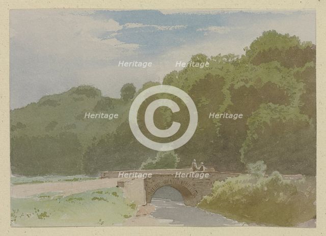 Stone bridge over a river at the edge of the forest, c1864. Creator: Carl Theodor Reiffenstein.
