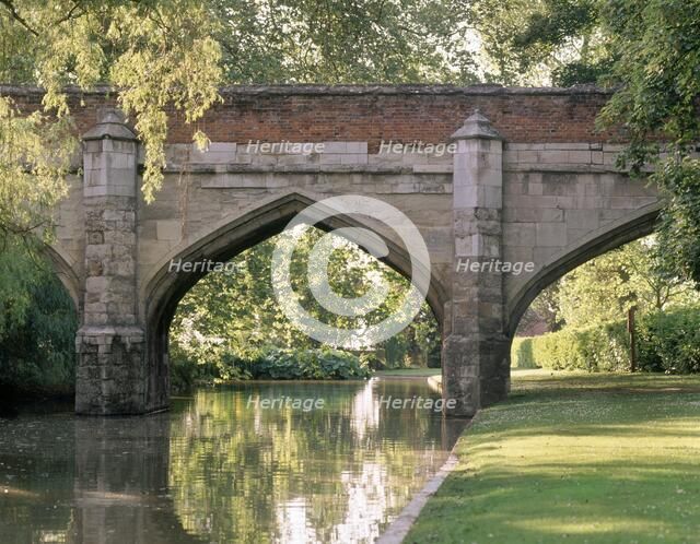 Stone bridge over the moat of Eltham Palace, Greenwich, London, 2004. Artist: Unknown.