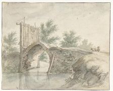 Stone bridge with a wooden fence, 1571-1651. Creator: Abraham Bloemaert