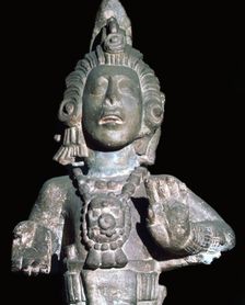 Stone bust of the Maize God, Maya, Copán, Honduras, Late Classic period, c600-c800