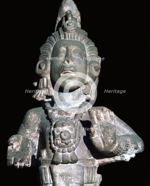 Stone bust of the Maize God, Maya, Copán, Honduras, Late Classic period, c600-c800. Artist: Unknown