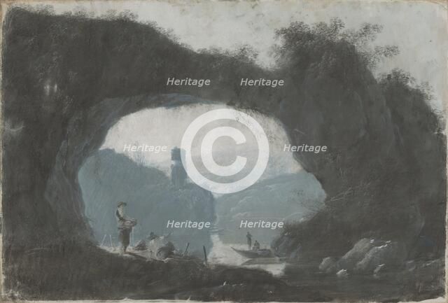 Stone gate in a river landscape, 2nd half 18th century. Creator: Jean-Baptiste Pillement.