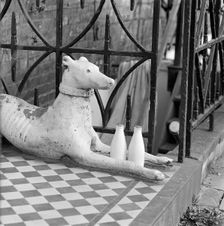 Stone greyhound and milk bottles, Duncan Terrace, Islington, London, 1962-1964. Artist: John Gay