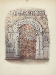 Stone Doorway, Carved, 1940. Creator: Hal Blakeley