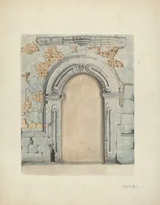 Stone Doorway, Carved, 1939. Creator: Cornelius Christoffels