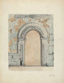 Stone Doorway, Carved, 1939. Creator: Cornelius Christoffels