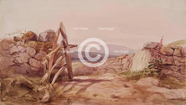 Stone Dyke and Broken Gate, c1840s. Creator: John Phillip.