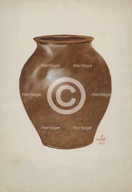 Stone Fruit Jar, 1939. Creator: Margaret Stottlemeyer.