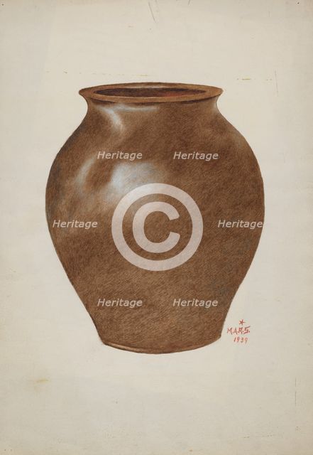 Stone Fruit Jar, 1939. Creator: Margaret Stottlemeyer.
