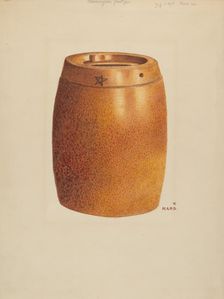 Stone Fruit Jar with Star, c. 1936. Creator: Margaret Stottlemeyer