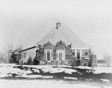 Stone house, with snow on ground, Colorado , between 1903 and 1923. Creator: Unknown