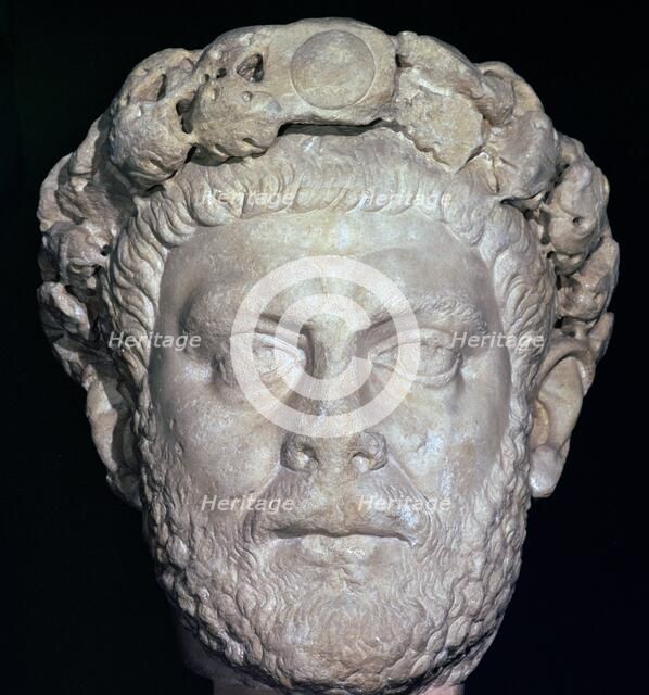 Stone head of Diocletian, 3rd century. Artist: Unknown