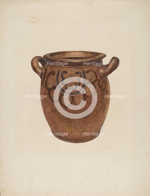 Stone Jar, c. 1940. Creator: Marin J. Bright.