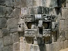 Stone mask, Uxmal city, Puuc region, Yucatan, Mexico, Maya civilization, Classical period, 1998. Creator: Unknown