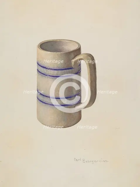 Stone Mug, c. 1939. Creator: Carl Buergerniss.