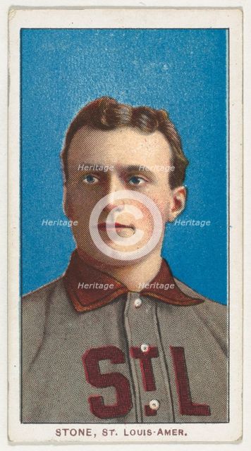 Stone, St. Louis, American League, from the White Border series (T206) for the American..., 1909-11. Creator: American Tobacco Company.