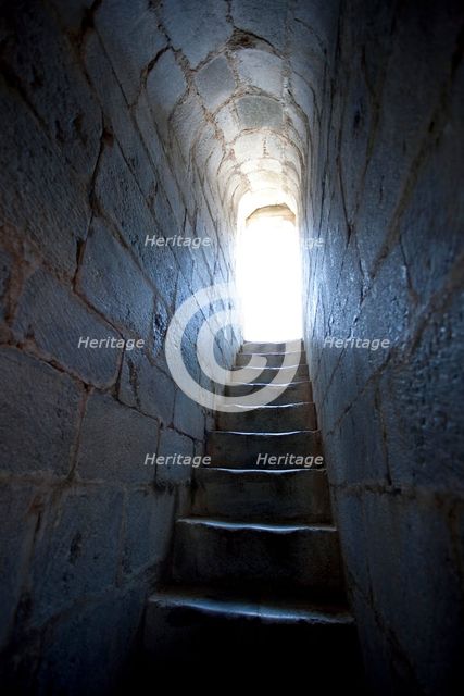 Stone steps, Beja Castle, Beja, Portugal, 2009.  Creator: Samuel Magal.