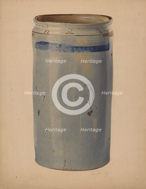 Stone Storage Jar, 1935/1942. Creator: Merkley, Arthur G..