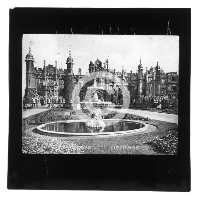 Stone palace and fountain - unknown loation. Creator: Unknown.