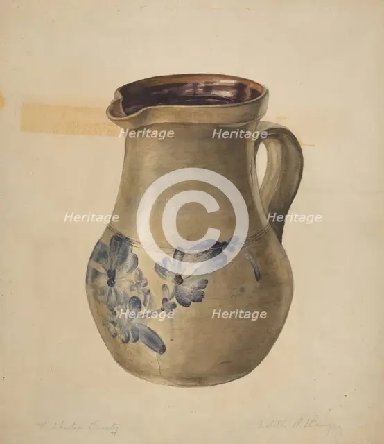 Stone Pitcher, c. 1938. Creator: Isabelle De Strange.
