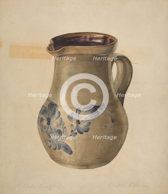 Stone Pitcher, c. 1938. Creator: Isabelle De Strange.