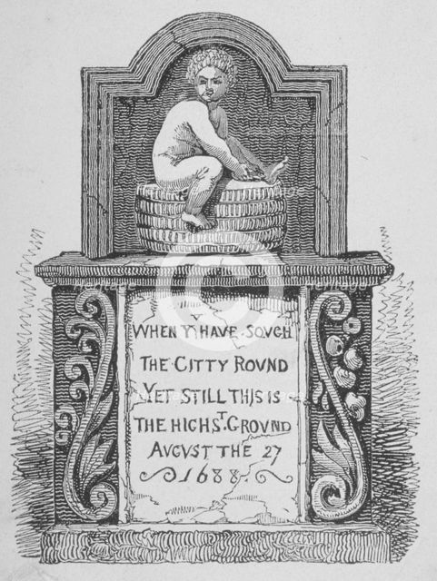 Stone relief, Newgate Street, City of London, 1820. Artist: Anon