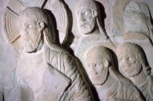 Stone relief of Christ entering Jerusalem