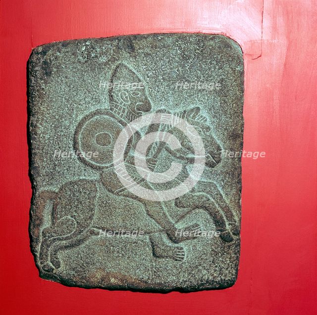 Stone relief of Horseman, Tell Halaf, Syria, c10th - 9th century BC. Artist: Unknown