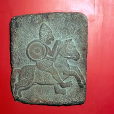 Stone relief of Horseman, Tell Halaf, Syria, c10th - 9th century BC