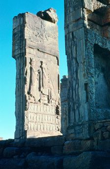 Stone relief from the doorway to the Hall of 100 Columns, Persepolis, South Iran, c500 BC
