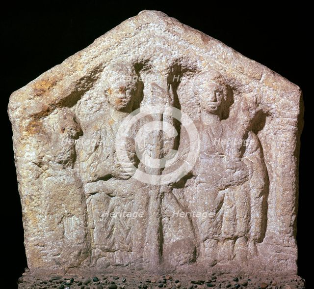Stone relief showing Romano-British goddesses, c.2nd century. Artist: Unknown