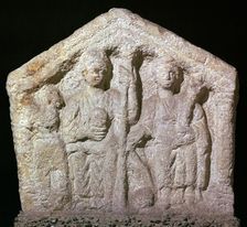 Stone relief showing Romano-British goddesses, c.2nd century