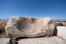 Stone reliefs at Pamukkale (Hierapolis), Turkey. Creator: Samuel Magal