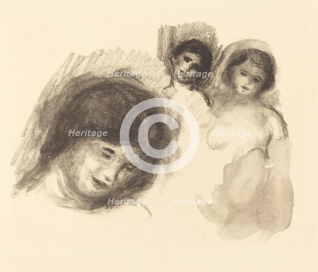 Stone with Three Sketches (La pierre au trois croquis), 1904. Creator: Pierre-Auguste Renoir.