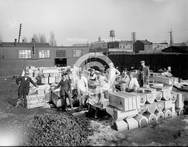 Stone yard, Detroit, Mich., between 1905 and 1915. Creator: Unknown.