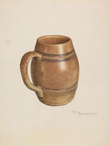 Stoneware Mug, c. 1939. Creator: Carl Buergerniss