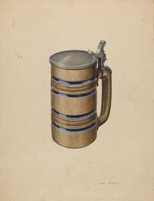 Stoneware and Pewter Beer Mug, c. 1934. Creator: Arthur Matthews