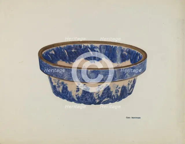 Stoneware Bowl, c. 1941. Creator: Chris Makrenos.