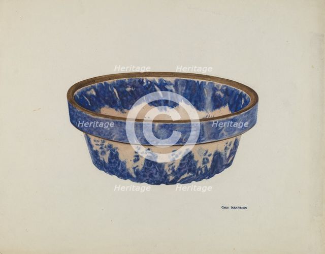 Stoneware Bowl, c. 1941. Creator: Chris Makrenos.