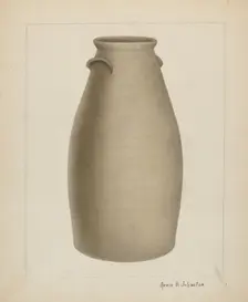 Stoneware Churn, c. 1937. Creator: Annie B Johnston