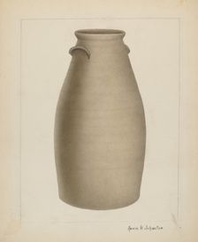 Stoneware Churn, c. 1937. Creator: Annie B Johnston