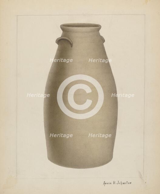 Stoneware Churn, c. 1937. Creator: Annie B Johnston.