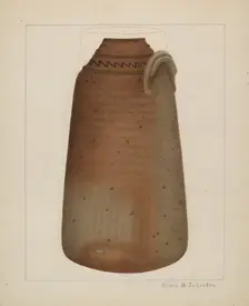 Stoneware Churn, c. 1937. Creator: Annie B Johnston