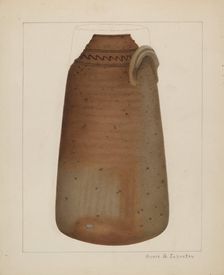 Stoneware Churn, c. 1937. Creator: Annie B Johnston