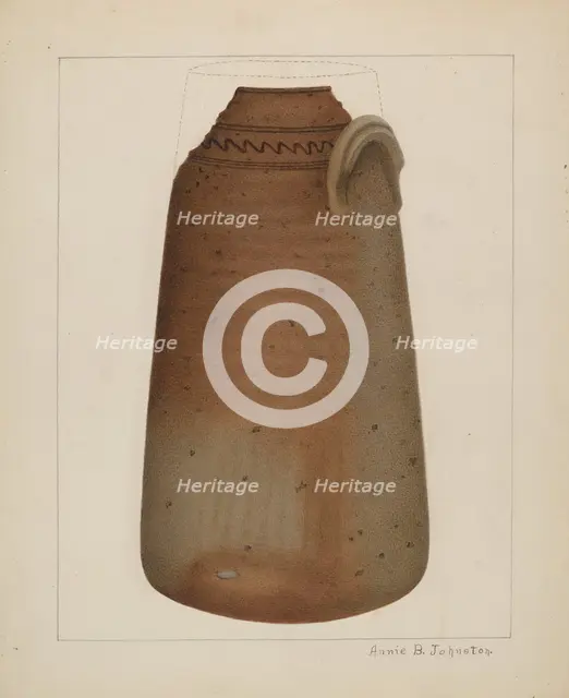 Stoneware Churn, c. 1937. Creator: Annie B Johnston.