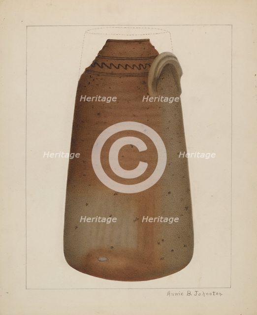 Stoneware Churn, c. 1937. Creator: Annie B Johnston.