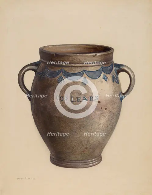 Stoneware Crock, c. 1940. Creator: Charles Caseau.