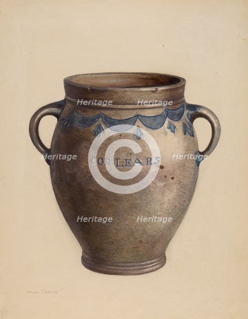 Stoneware Crock, c. 1940. Creator: Charles Caseau.